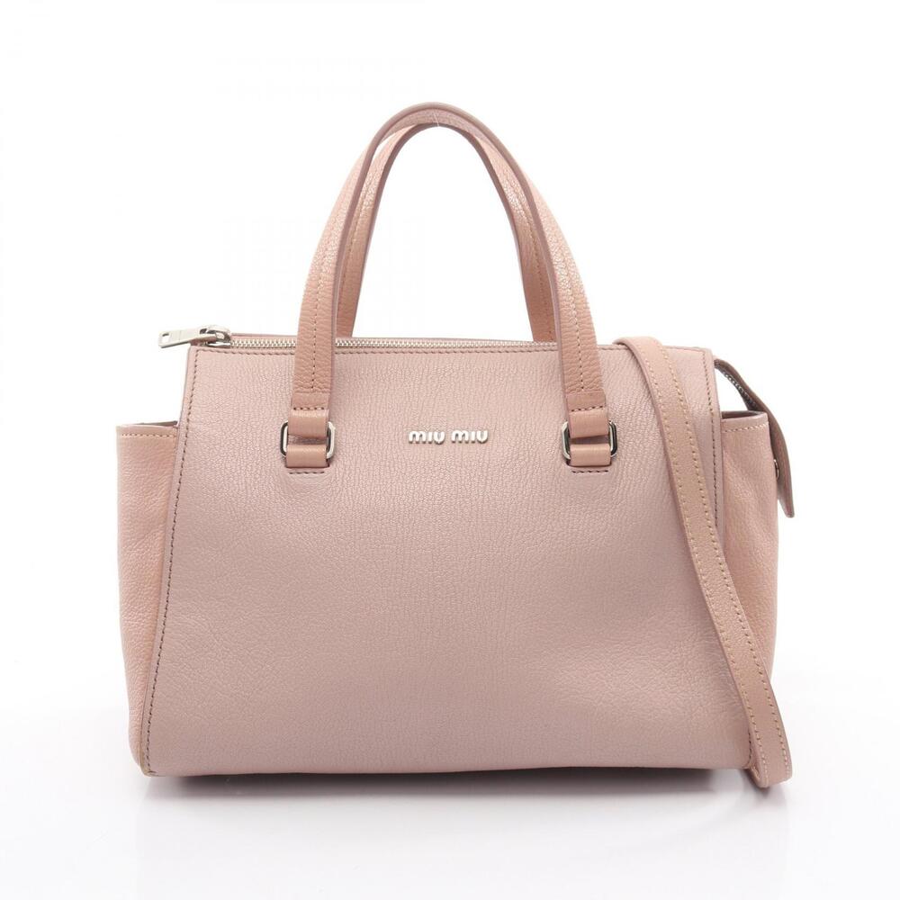 Miu Miu MADRAS Handbag Leather Pink